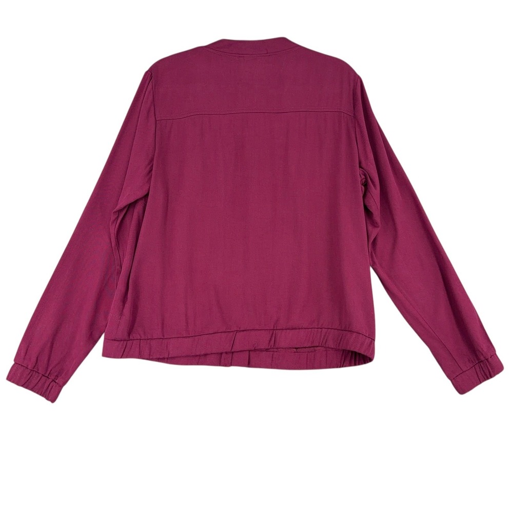 Merona Burgundy Bomber Jacket‎ Full Zip Long Sleeve Women's XL Lightweight - Picture 2 of 6